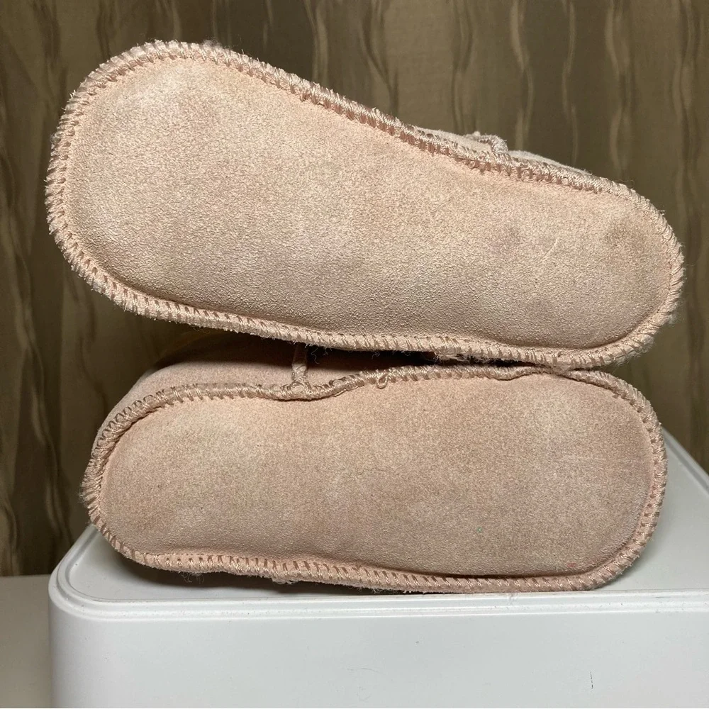 UGG Erin Pink Classic Baby Boot Size L 18-24 M Suede Sheepskin Lined 5202